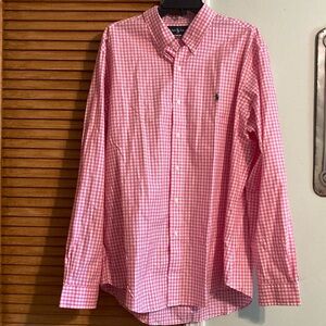 Pink Gingham Ralph Lauren Button Down Shirt